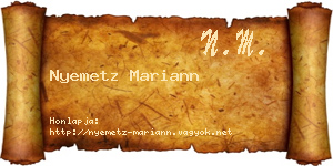 Nyemetz Mariann névjegykártya