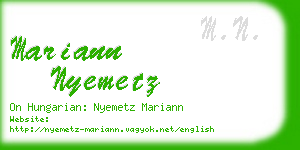 mariann nyemetz business card